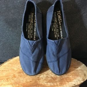 TOMS  Blue Canvas Slip-On Shoes